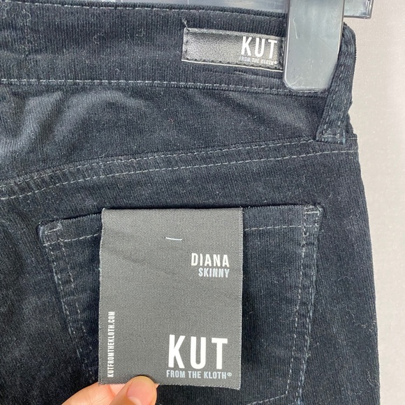 KUT FROM THE KLOTH Diana Stretch Corduroy Skinny Pants In Black Jm Size 2 - Picture 6 of 10